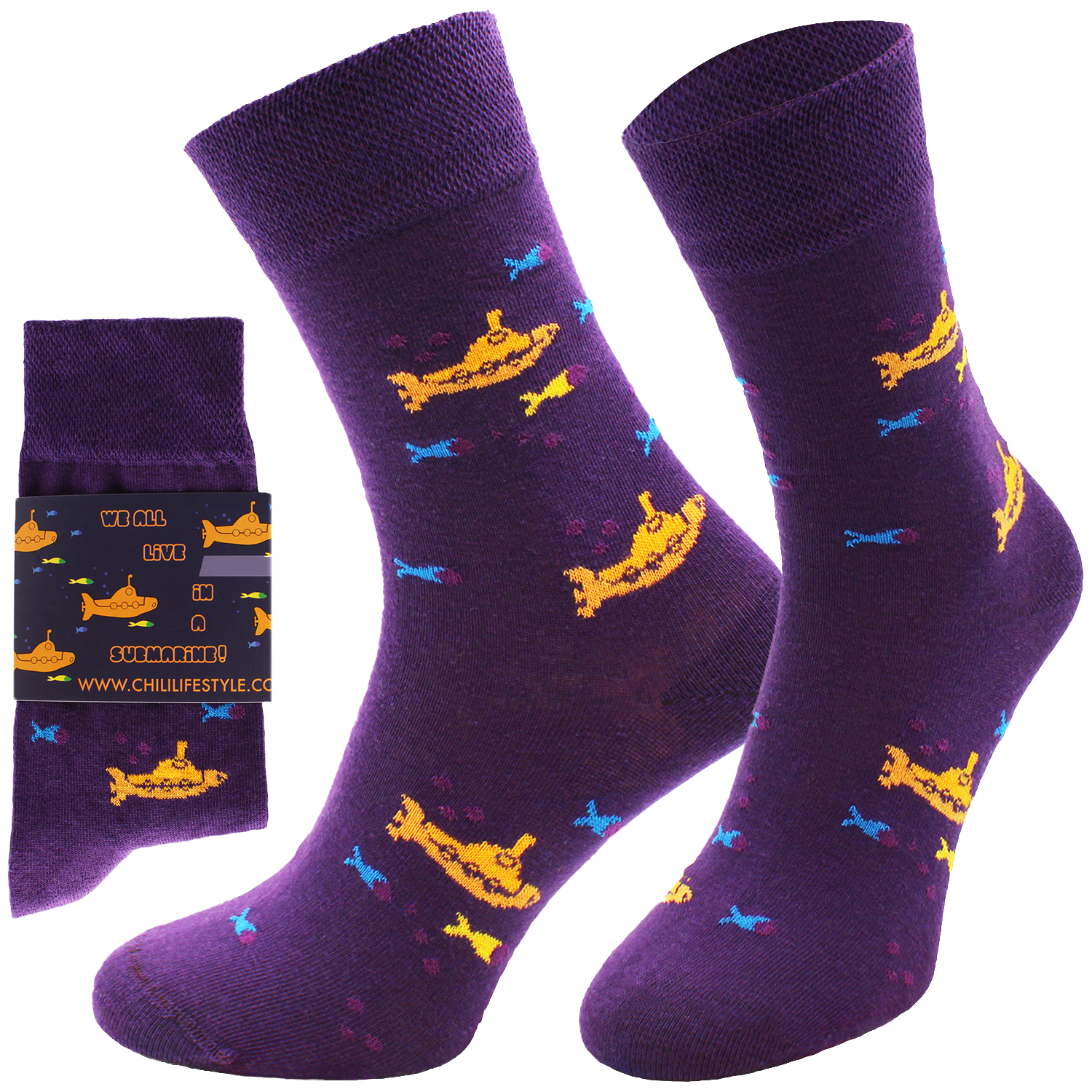 ChiliLifestyle Geschenksocken Submarine mit witziger Banderole für Damen und Herren