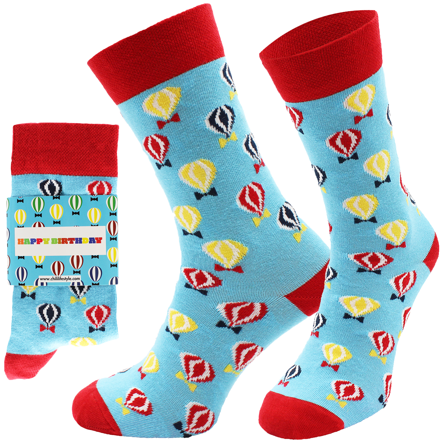 ChiliLifestyle Geschenksocken Happy Birthday mit witziger Banderole für Damen und Herren