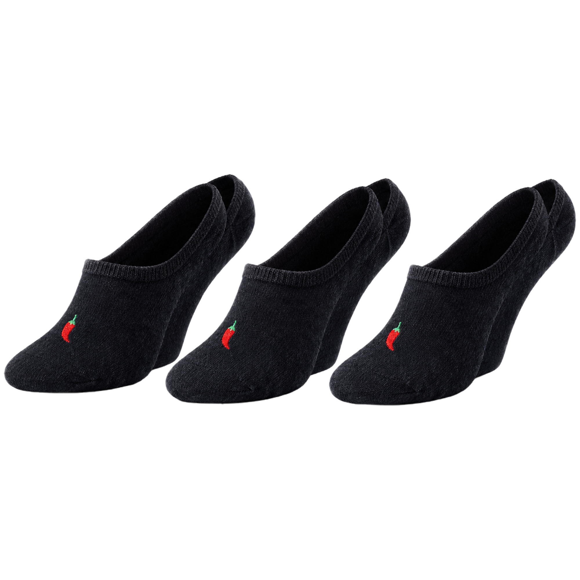 ChiliLifestyle Footies Silicon Sneaker Schwarz, 3 Paar, für Damen und Herren