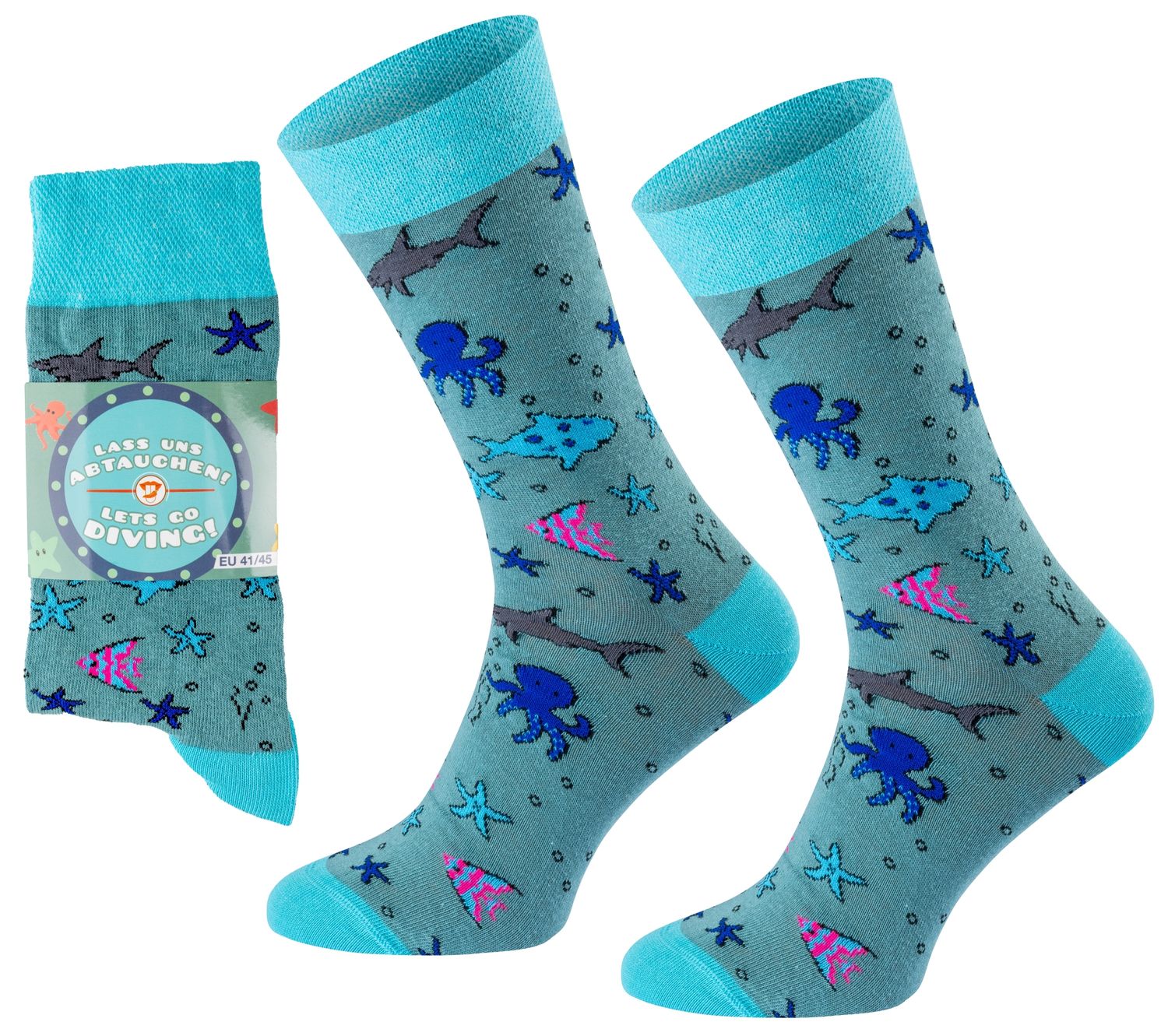 ChiliLifestyle Geschenksocken Tauchen mit witziger Banderole für Damen und Herren