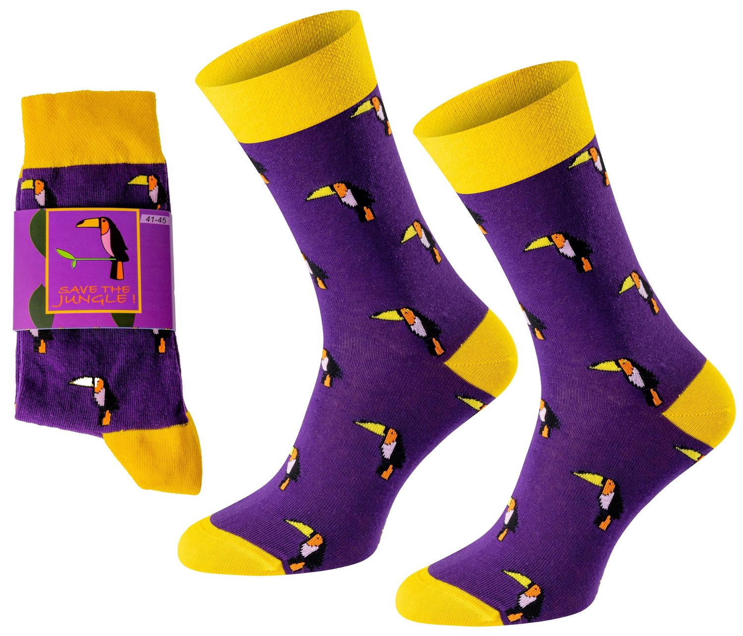 ChiliLifestyle Geschenksocken Tucan mit witziger Banderole für Damen und Herren