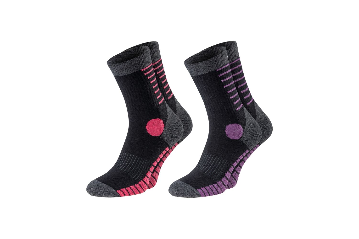 ChiliLifestyle Wandersocken 2 Paar rosa und lila für Damen