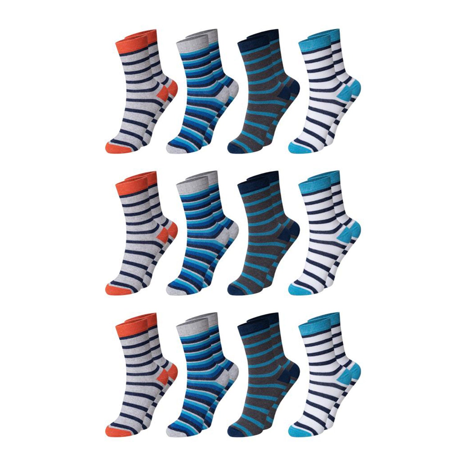 ChiliLifestyle Kinder Streifen Ringelsocken 12er