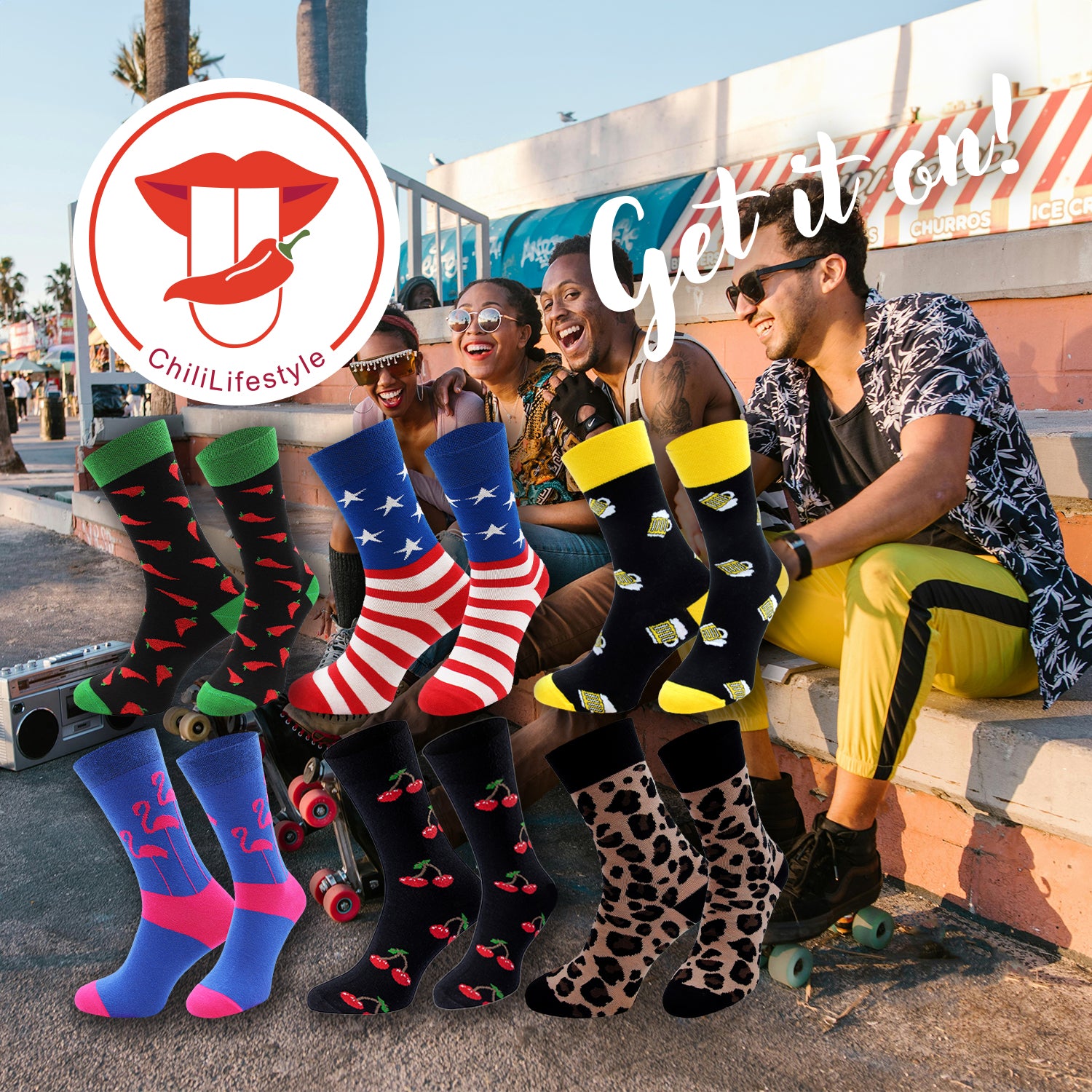 ChiliLifestyle 6er Set Geschenksocken mit witziger Banderole für Damen und Herren