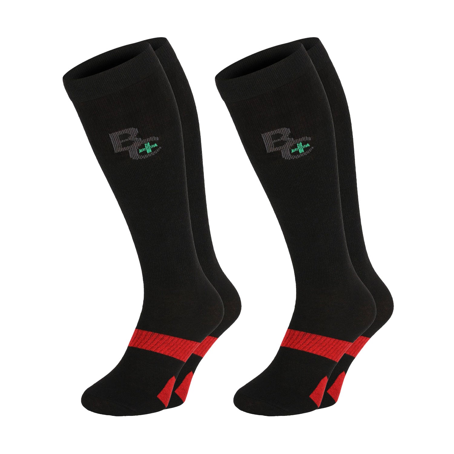 ChiliLifestyle Damen und Herren Compression Knie Socken schwarz 2er