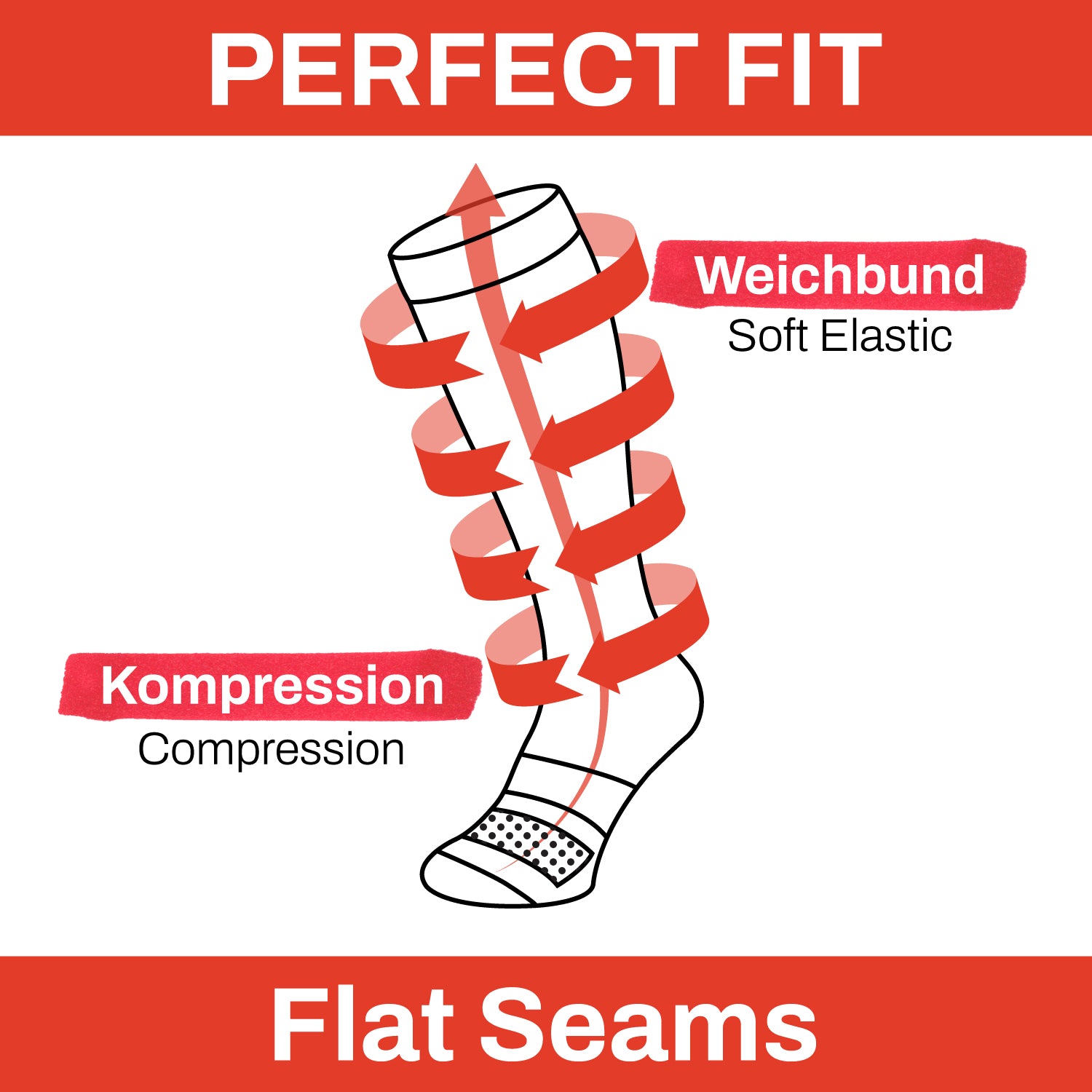 ChiliLifestyle Damen und Herren Compression Knie Socken schwarz 4er