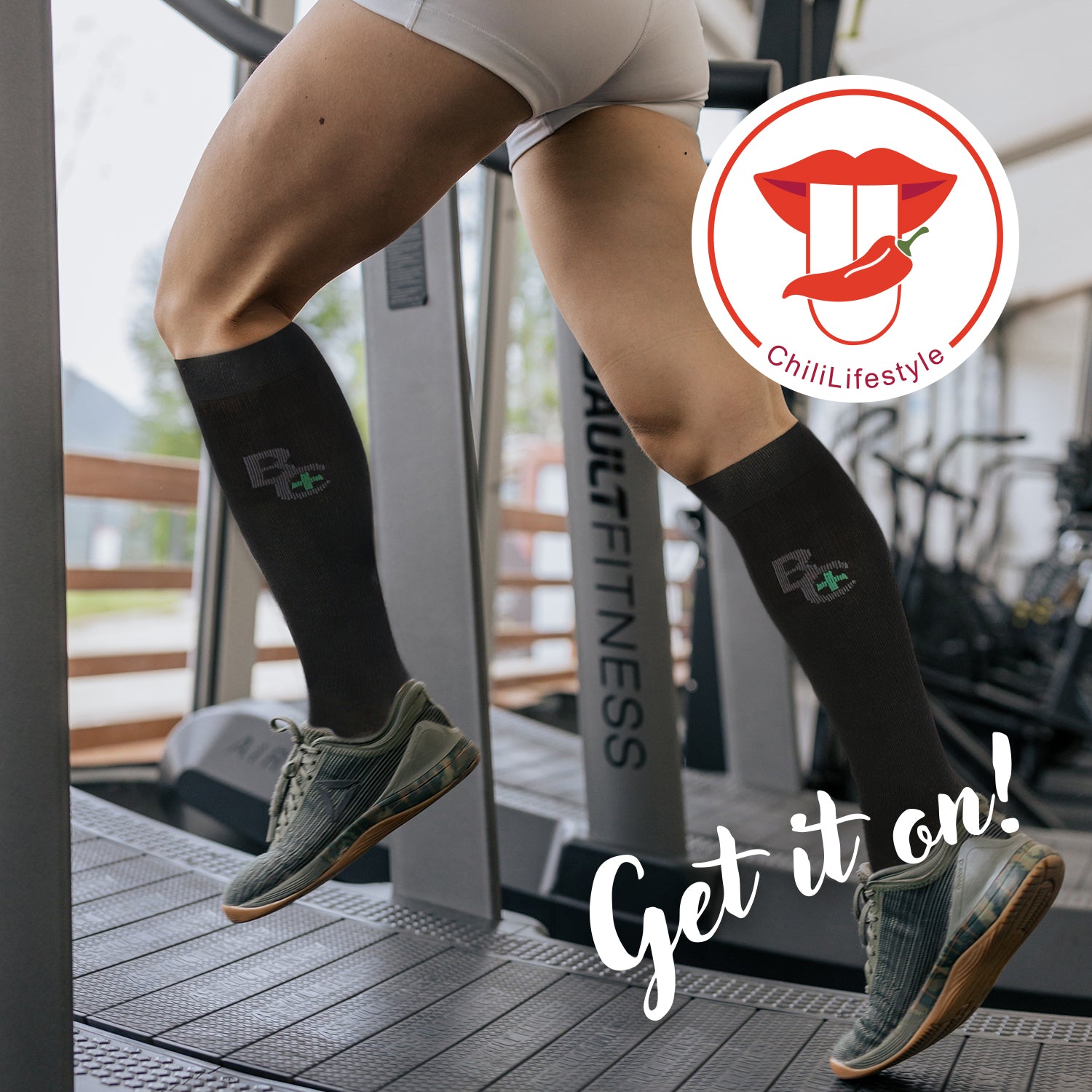 ChiliLifestyle Damen und Herren Compression Knie Socken Gelb 2er