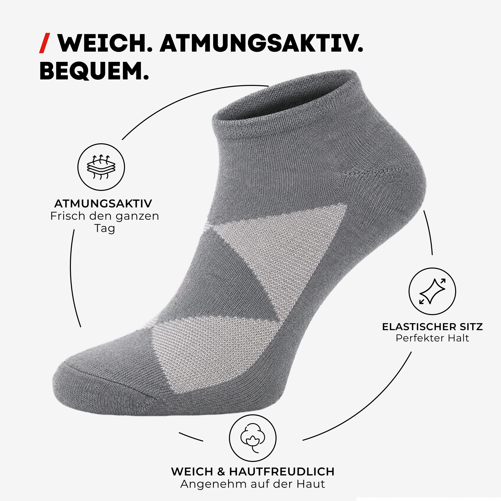 Chili Lifestyle SNEAKER Socken Karo 4 Paar Weichbund Baumwolle - feature/benefit graphic | owner-source:2433554c5632 | Karo Sneaker 2.png