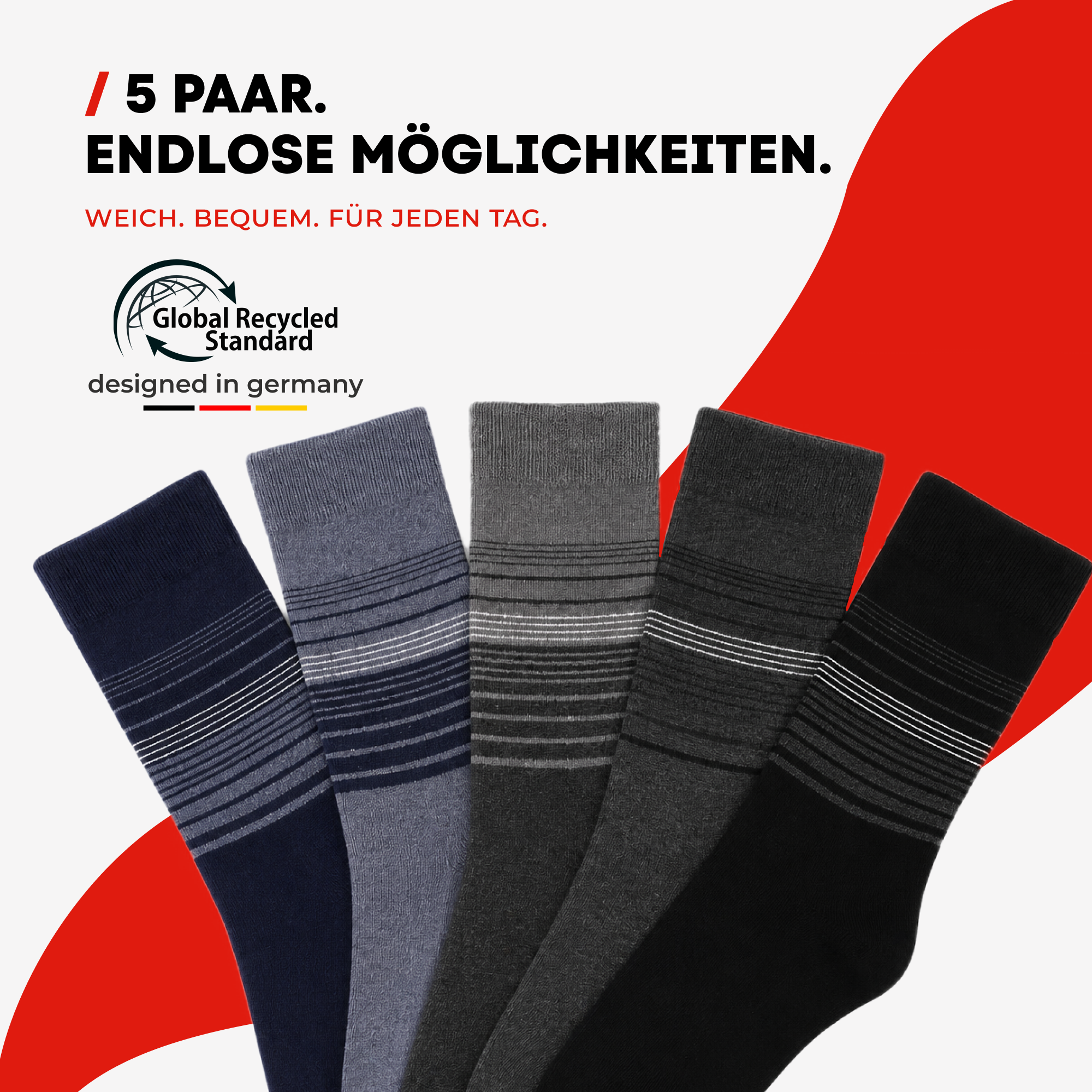 Chili Lifestyle Socken Herren Streifen 5 Paar Weichbund Baumwolle - A-listing feature/product graphic | owner-source:feaadfcd8fbc | Frame 102.png