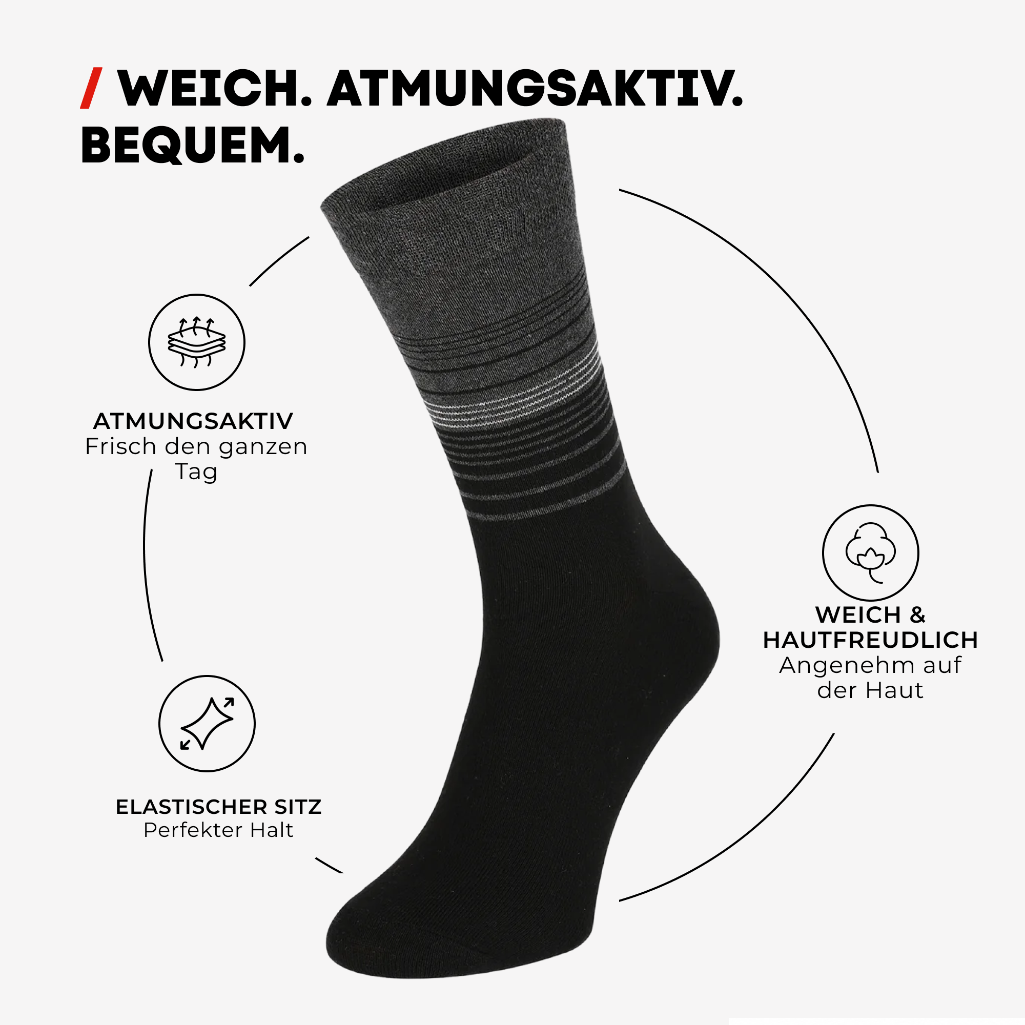 Chili Lifestyle Socken Herren Streifen 5 Paar Weichbund Baumwolle - A-listing feature/product graphic | owner-source:9cc5d616db25 | Frame 106.png