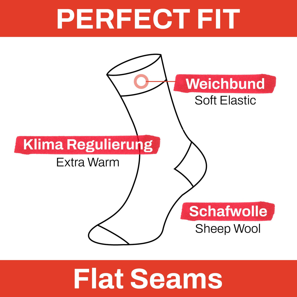 Chili Lifestyle Wollsocken CLASSIC 2 Paar super warm Schafwolle Winter