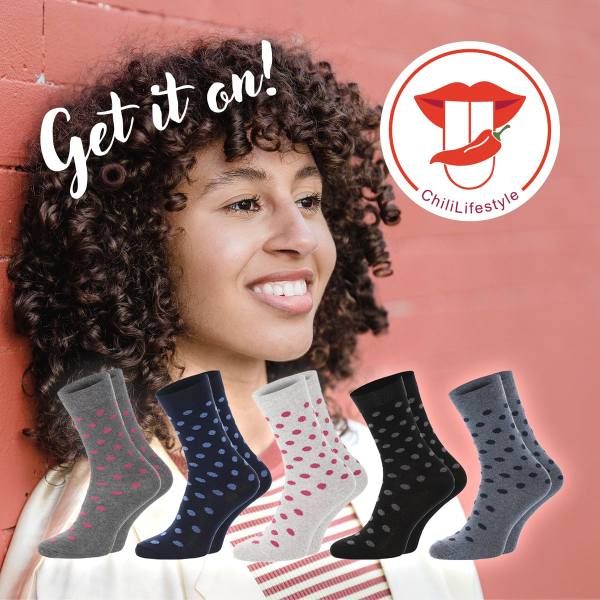 ChiliLifestyle Damen Socke Punkte 10er