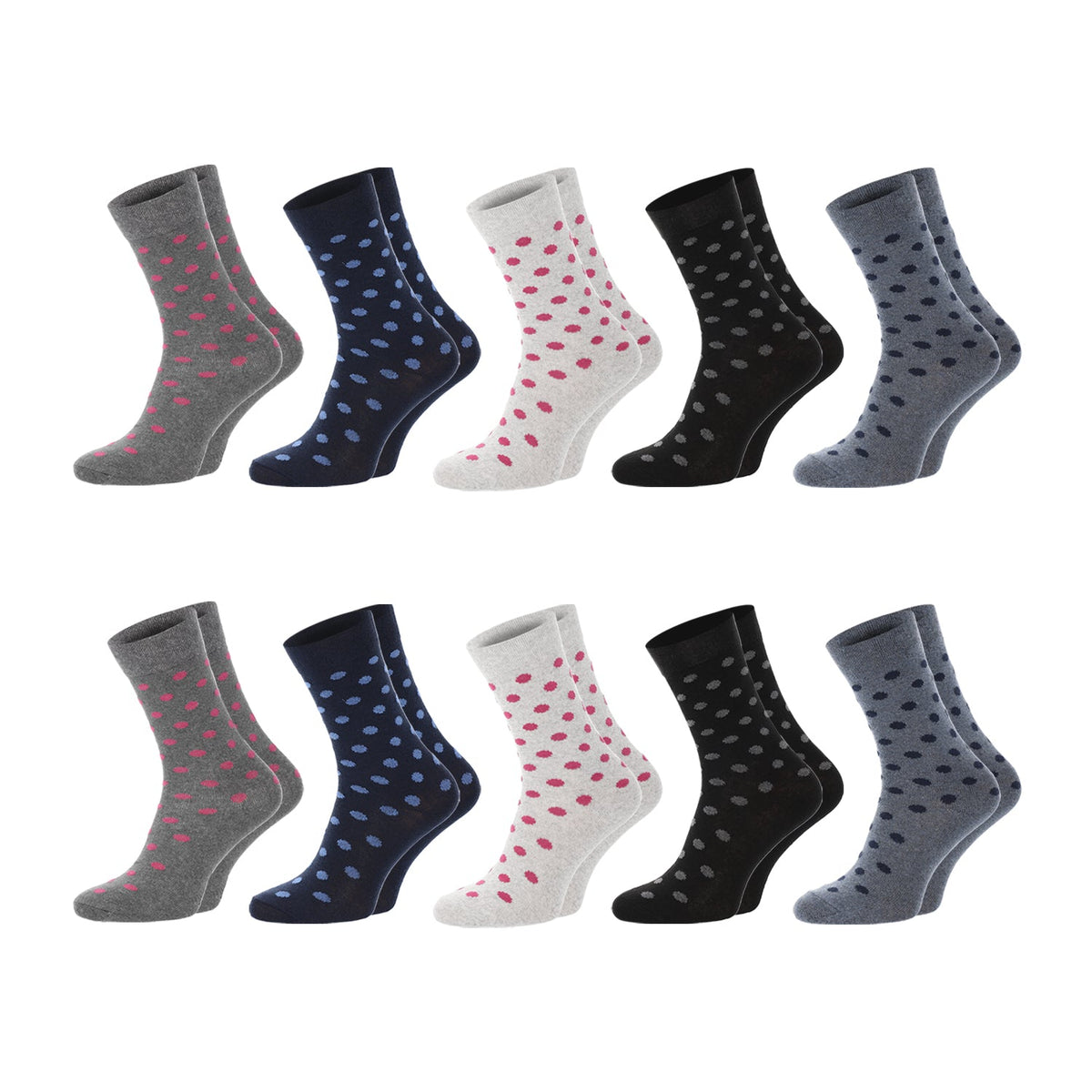 ChiliLifestyle Damen Socke Punkte 10er