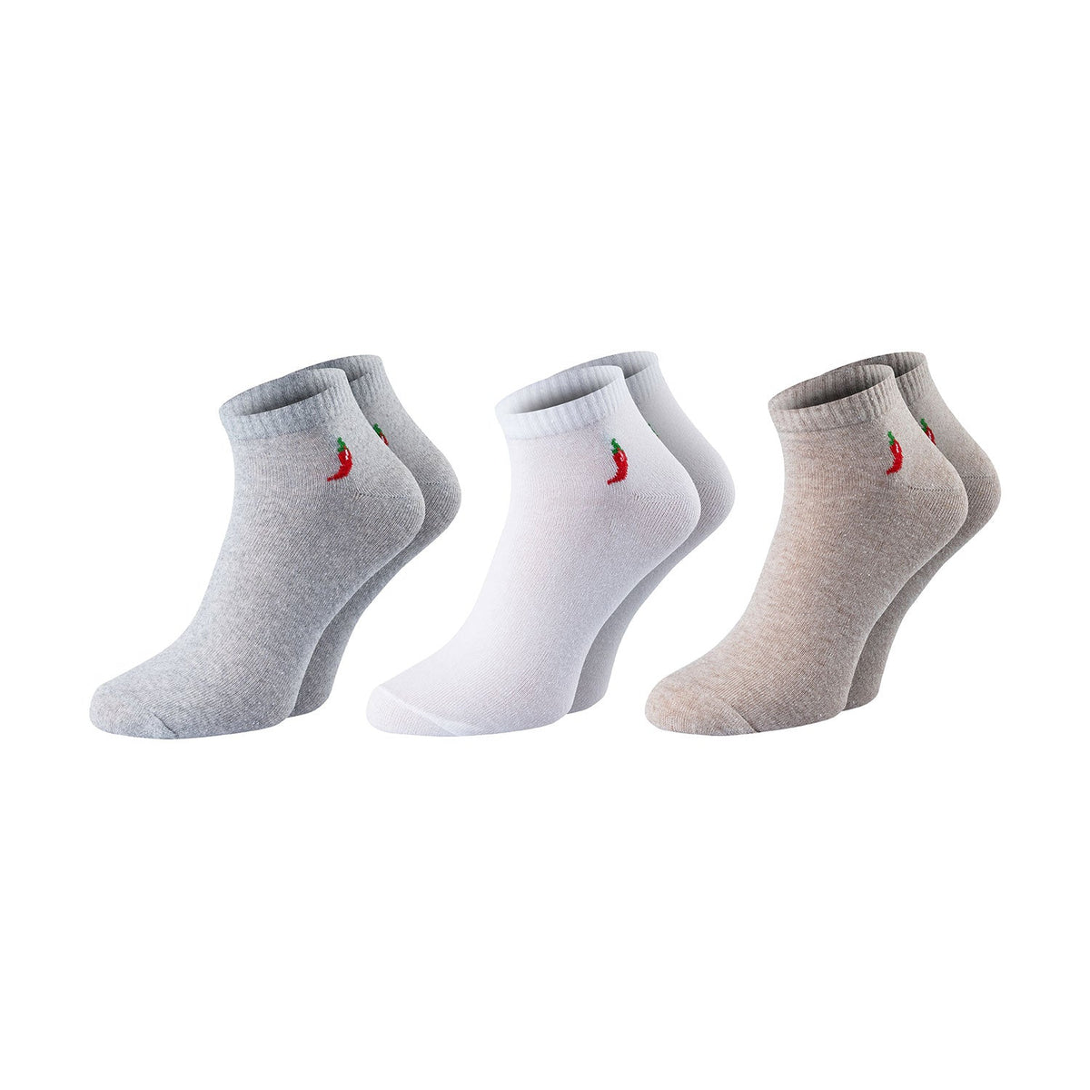 ChiliLifestyle Quarter Sneaker Kurzschaft, 3 Paar, für Damen und Herren
