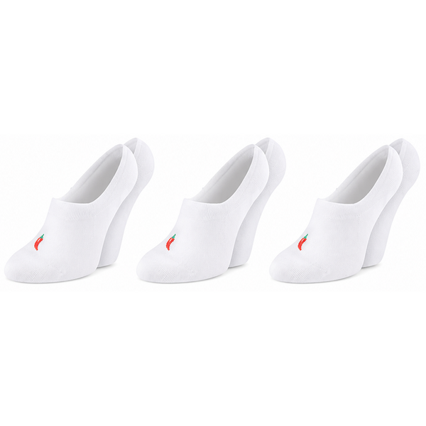 ChiliLifestyle Footies Silicon Sneaker weiß, 3 Paar, für Damen und Herren