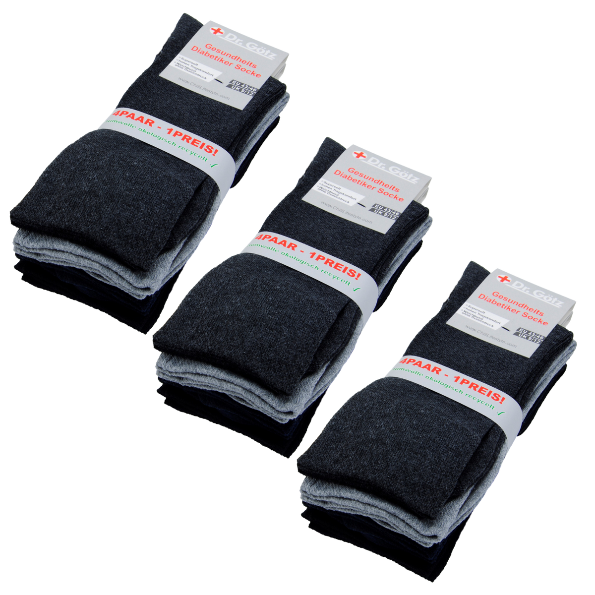 ChiliLifestyle Diabetiker Socken für Damen und Herren