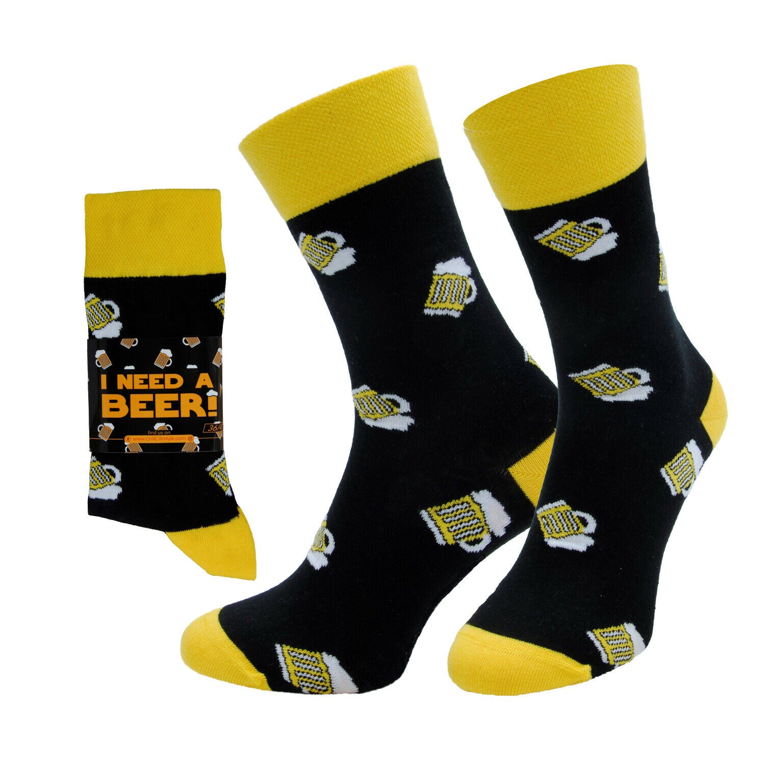 ChiliLifestyle Geschenksocken Beer mit witziger Banderole für Damen und Herren