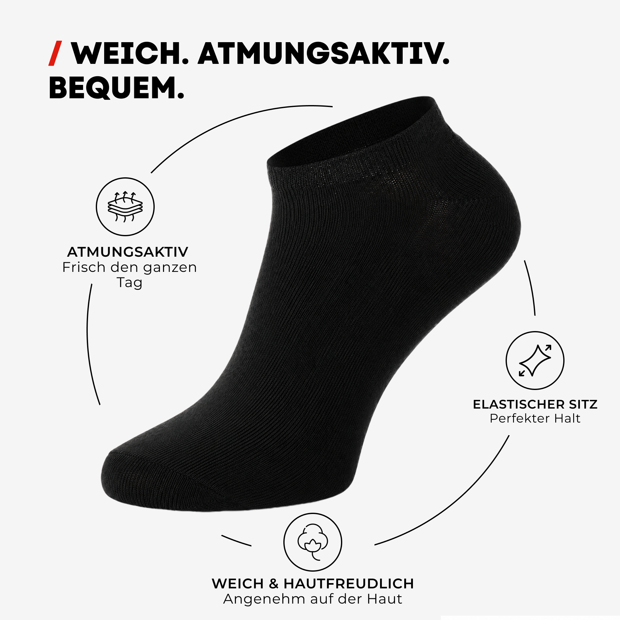 Chili Lifestyle SNEAKER Socken schwarz 4 Paar Baumwolle