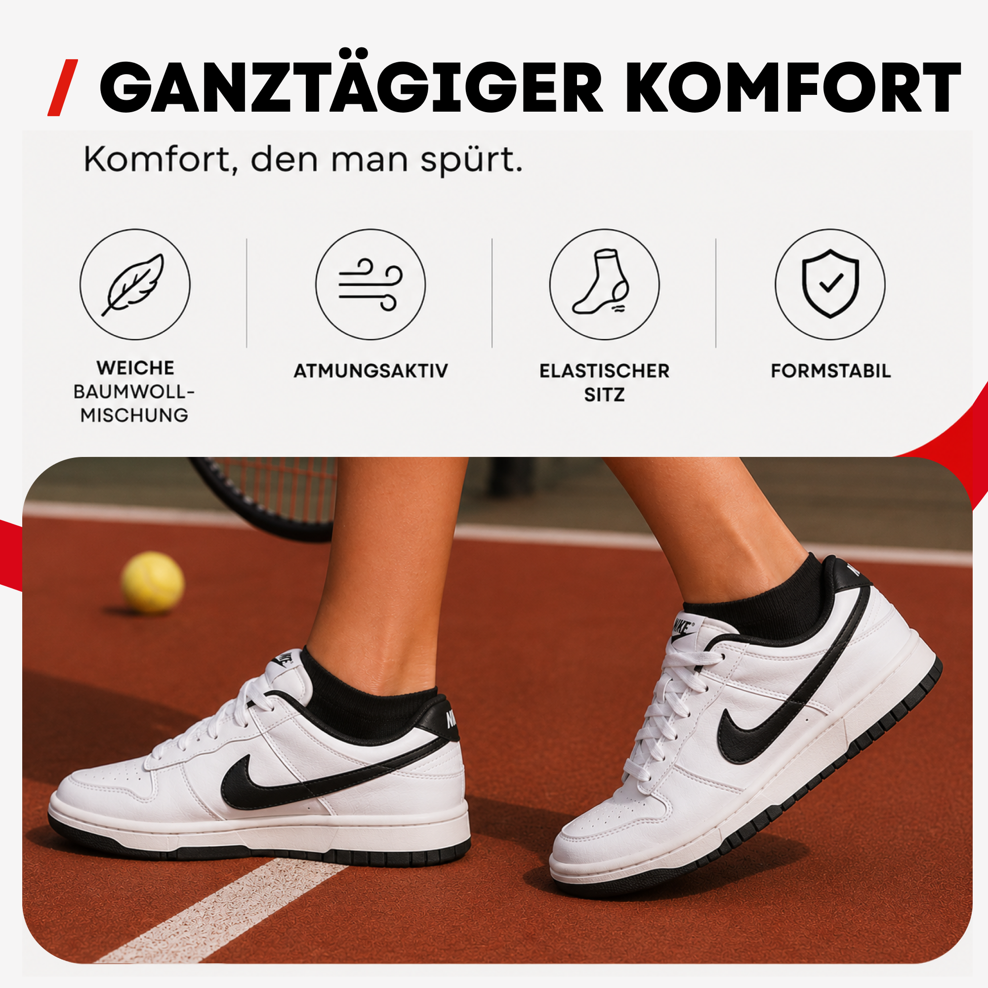 Chili Lifestyle SNEAKER Socken schwarz 4 Paar Baumwolle