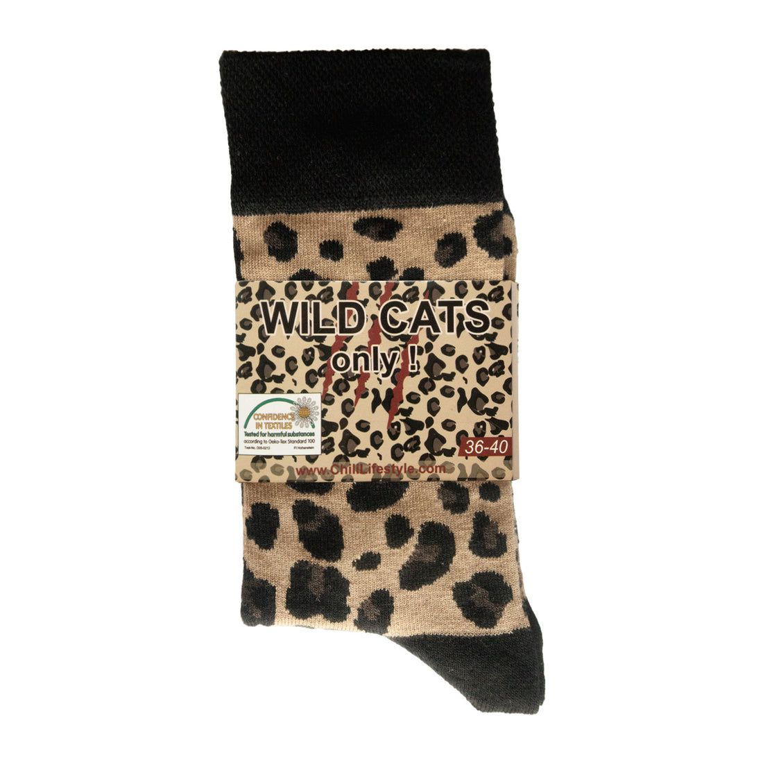 ChiliLifestyle Geschenksocken Wild Cat mit witziger Banderole für Damen und Herren