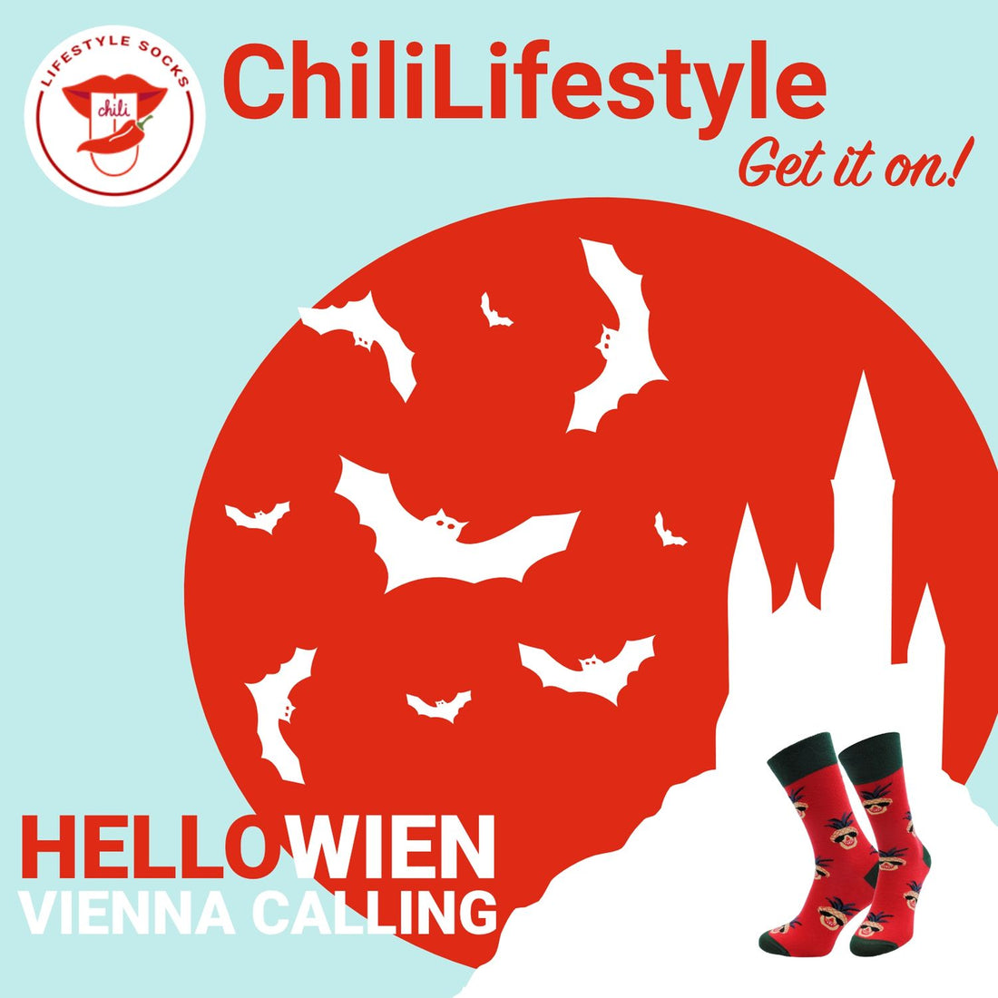 ChiliLifestyle Motivsocken Hello Wien für Damen und Herren