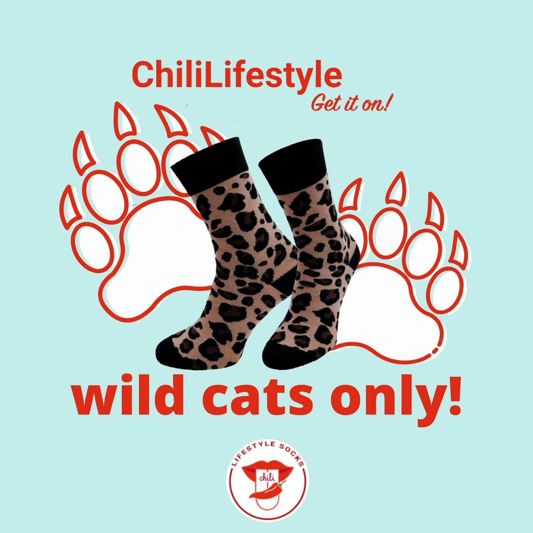 ChiliLifestyle Motivsocken Wild Cat für Damen und Herren