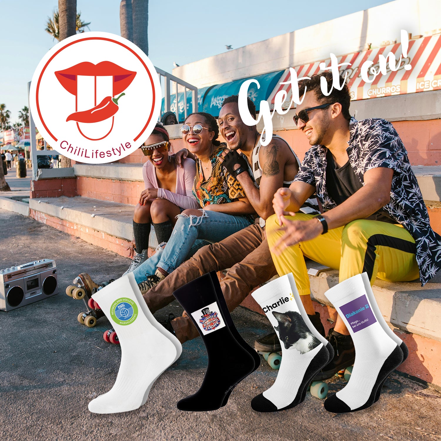 Chili Lifestyle Print Socken Dein Design Lifestyle