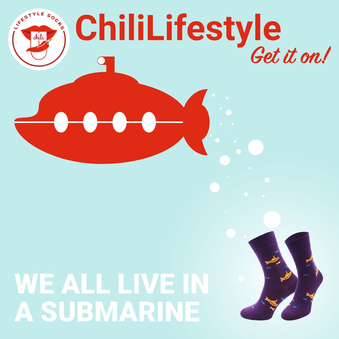 ChiliLifestyle Motivsocken Submarine für Damen und Herren