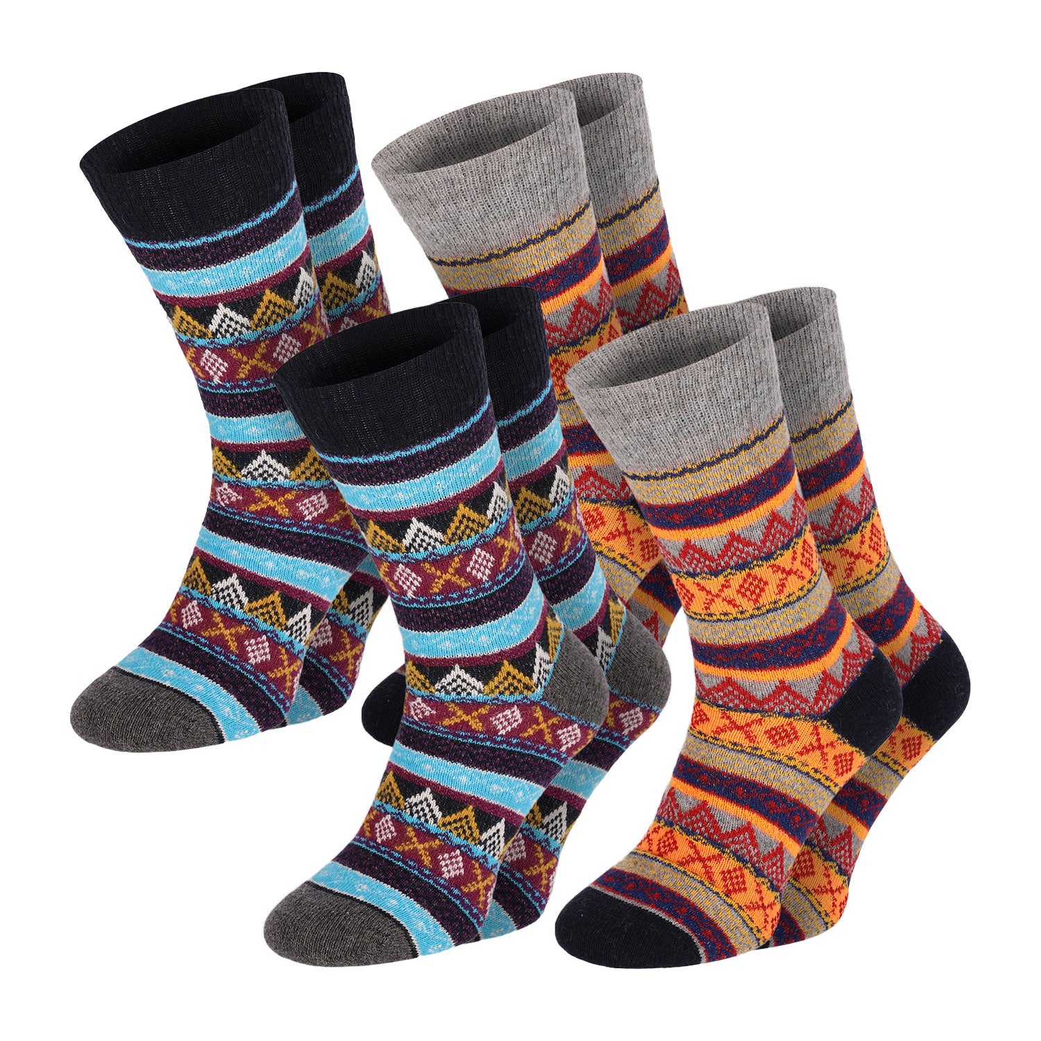 Chili Lifestyle Wollsocken COLOR super warm 4 Paar Schafwolle Winter
