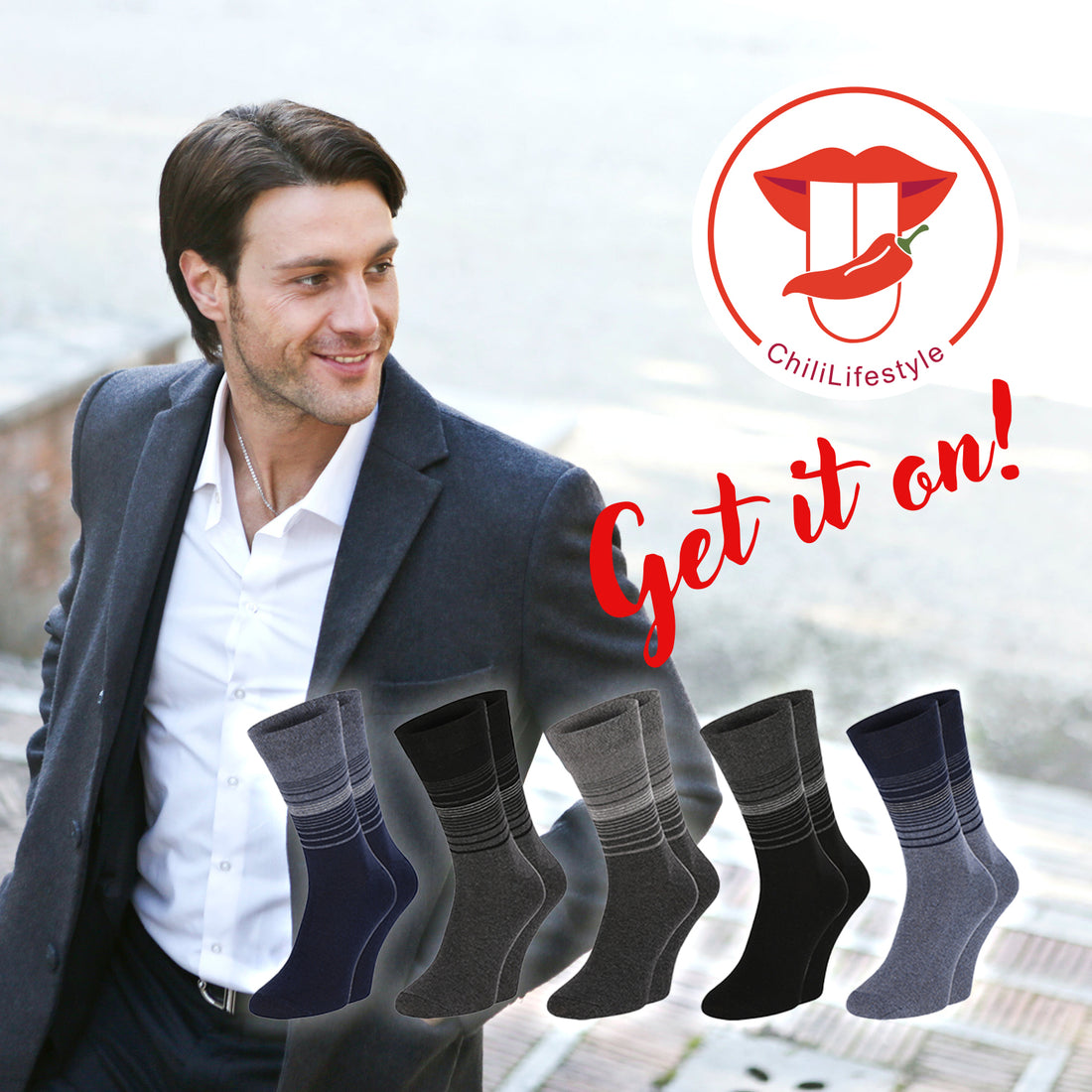 ChiliLifestyle Socken Streifen Design 10 Paar, Damen, Herren, Baumwolle