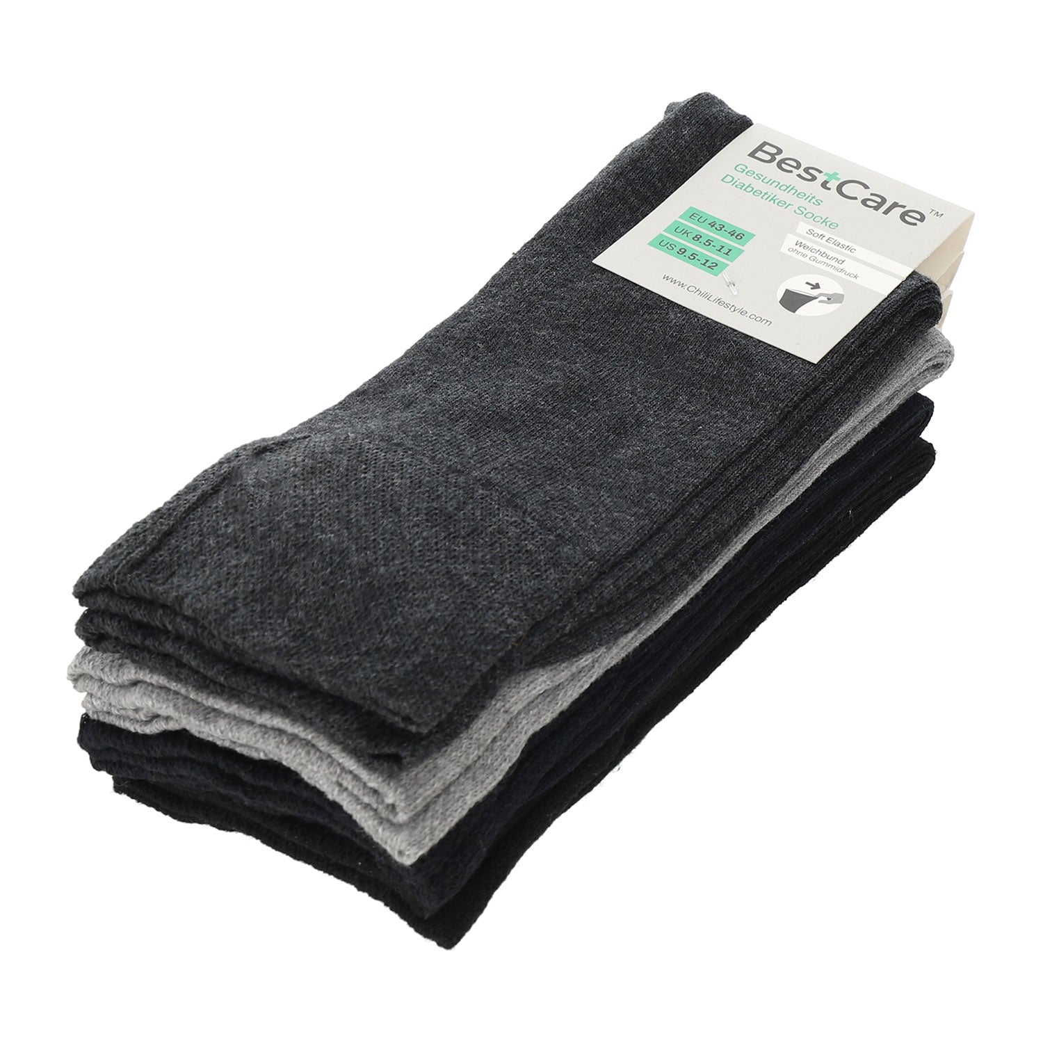 Chili Lifestyle BestCare Diabetiker Socken Herren und Damen 4 Paar Gesundheitssocken