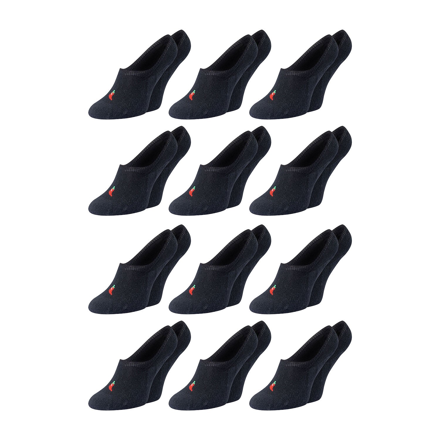 ChiliLifestyle Unisex Footies schwarz 12er