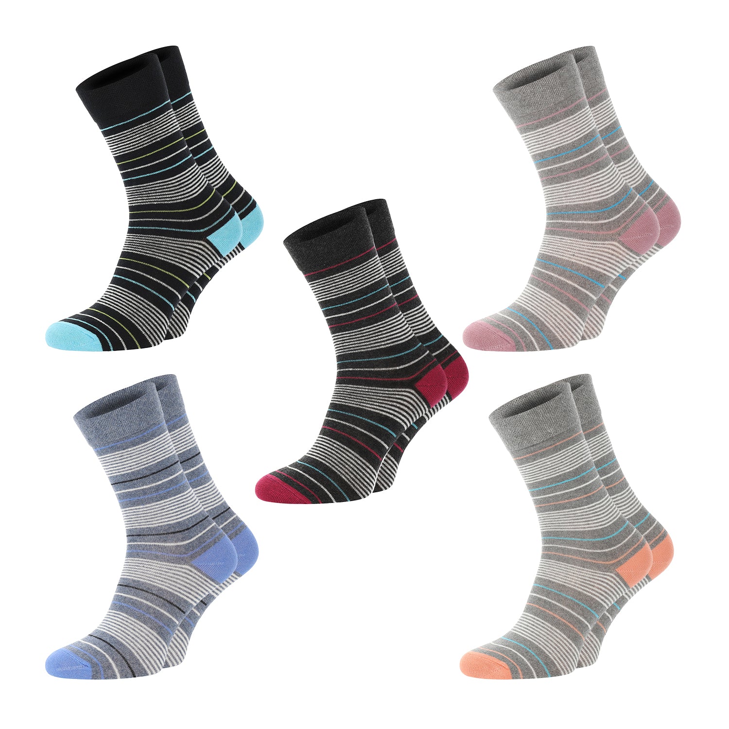 ChiliLifestyle Damen Socke Streifen 5er