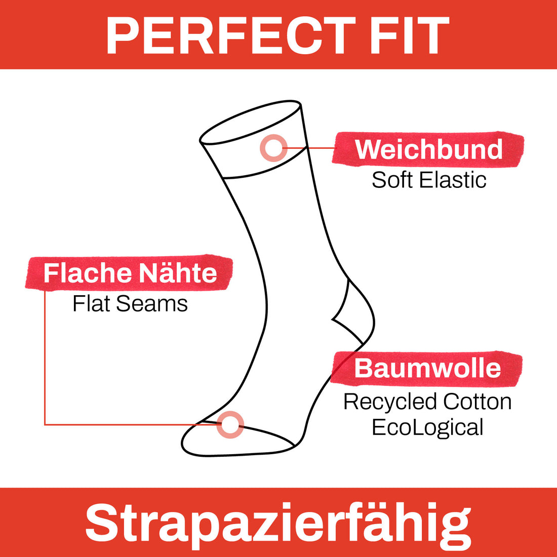 ChiliLifestyle Socken Streifen Design, 10 Paar, für Damen, Baumwolle