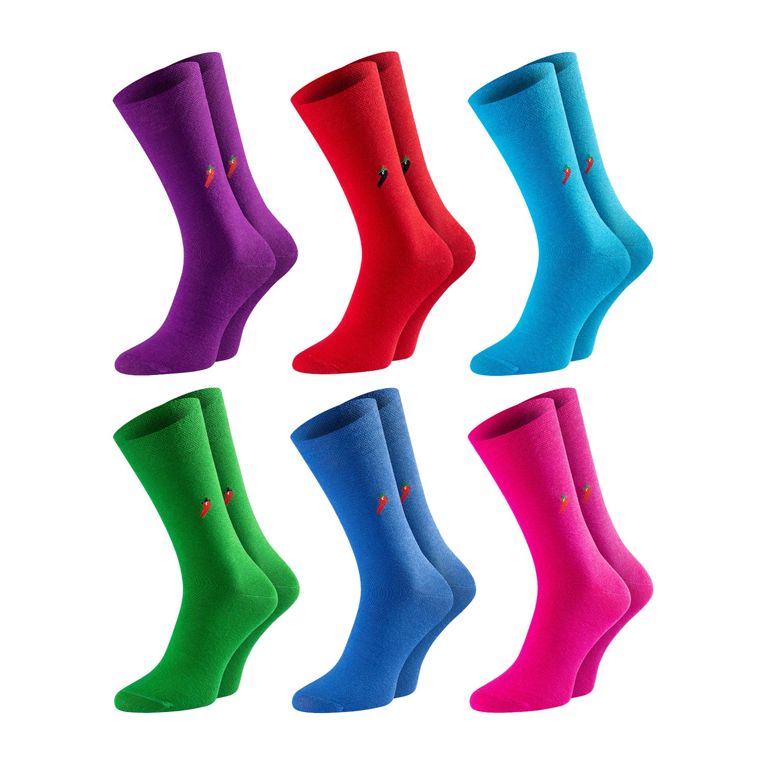 ChiliLifestyle Damen und Herren Rainbow Socken Geschenkbox Giftbox 6er