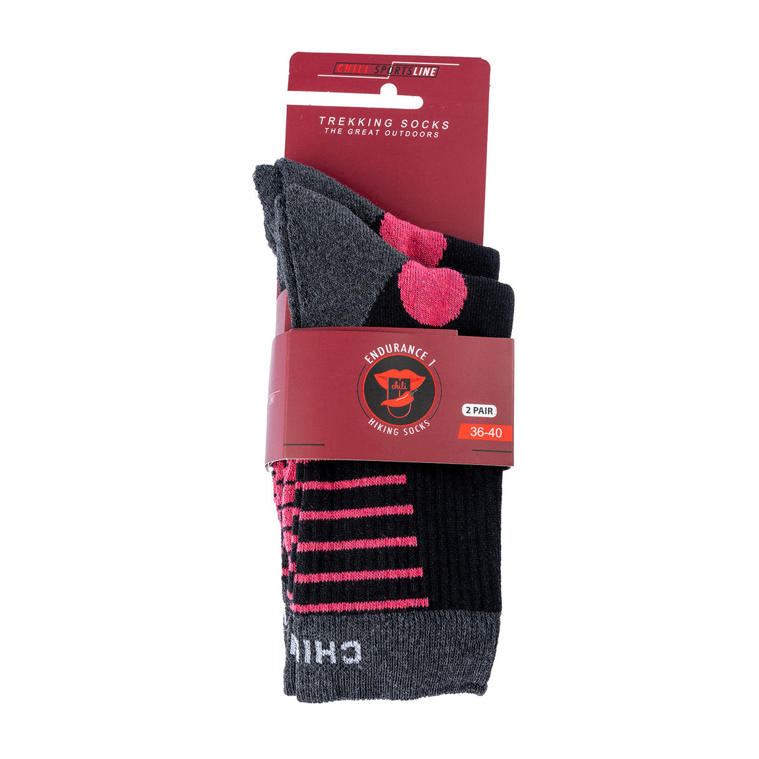 ChiliLifestyle Wandersocken 2 Paar rosa und lila für Damen