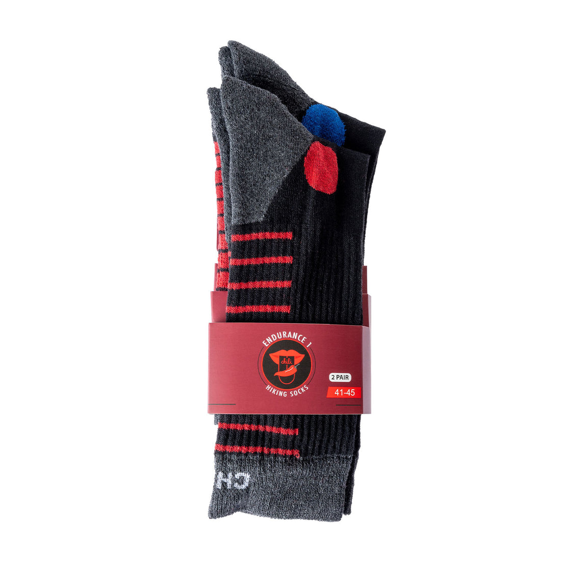 ChiliLifestyle Wandersocken 4 Paar rot und blau für Herren