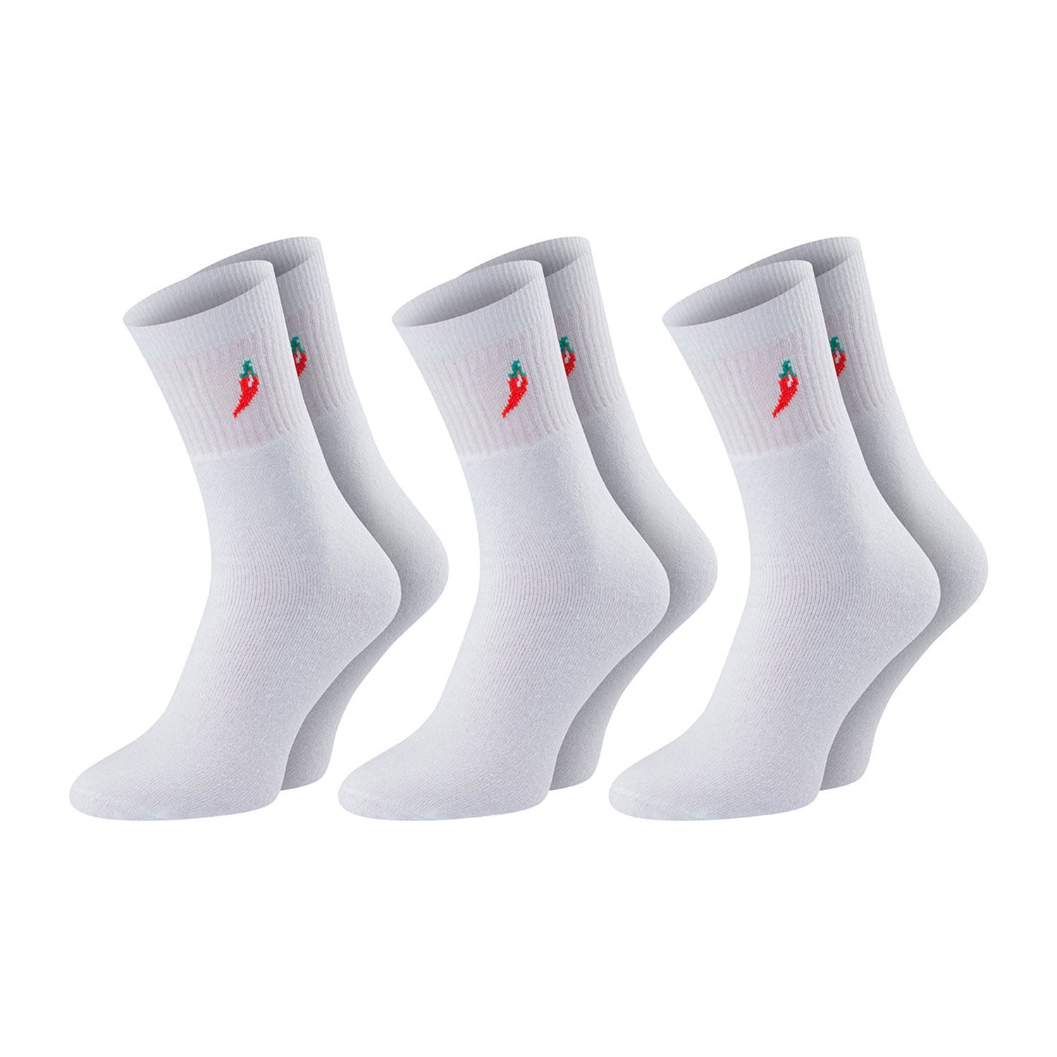 ChiliLifestyle Unisex Tennis Socken weiß 3er