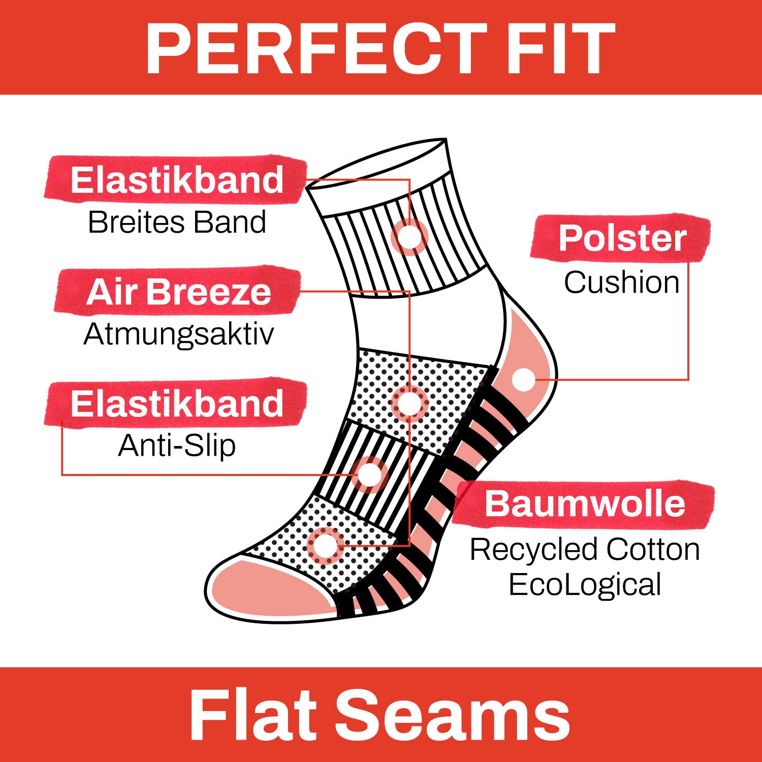 ChiliLifestyle Damen und Herren Quarter Cushion 3er