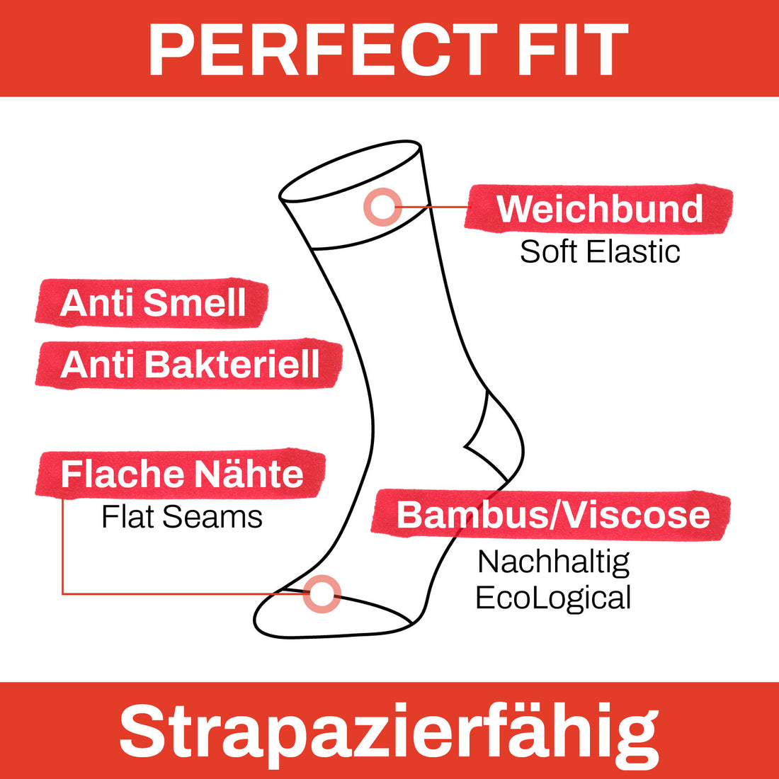 ChiliLifestyle Bambus Socke, 3 Paar, Damen, Herren, Anti Bakteriell, AntiSmell