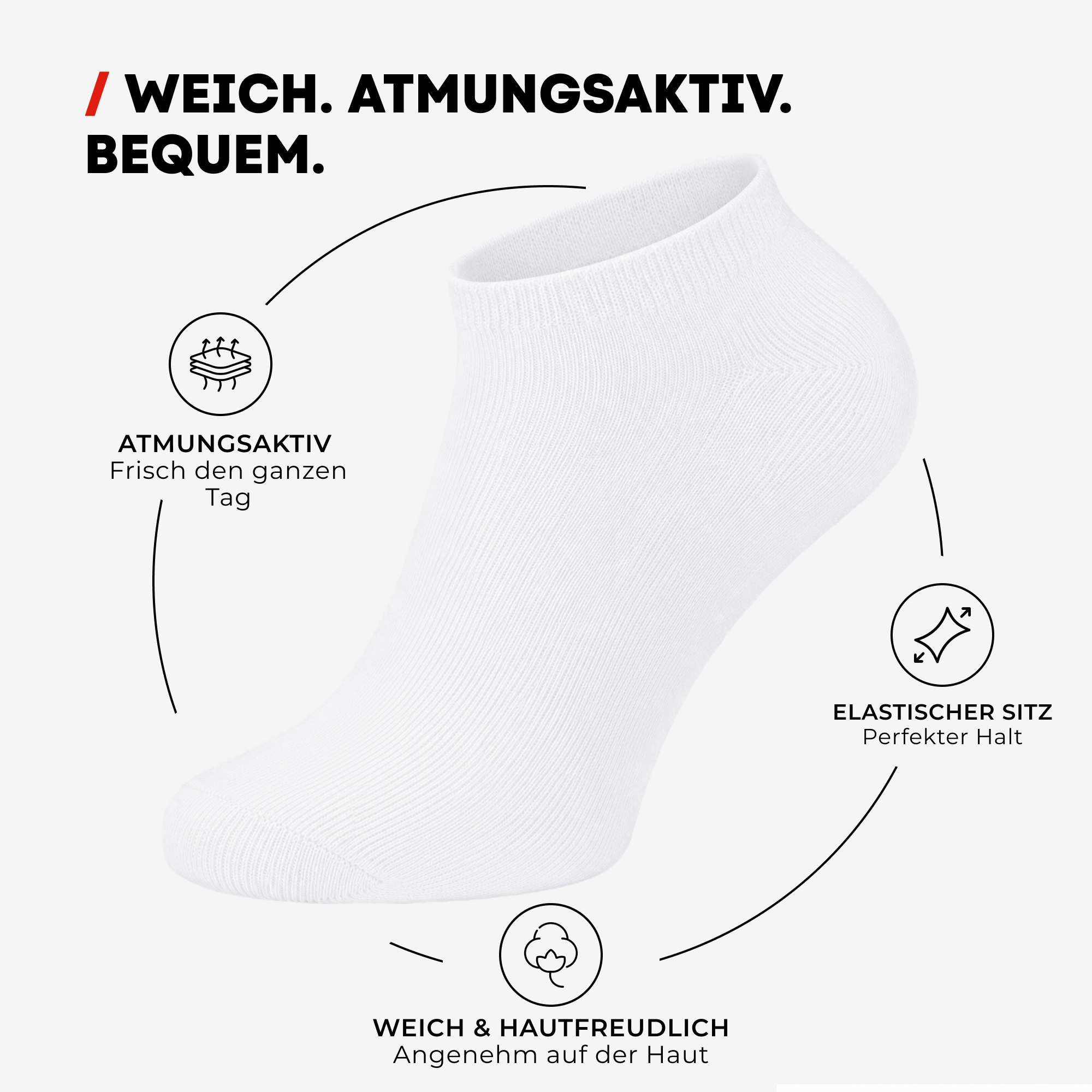 Chili Lifestyle SNEAKER Socken weiß 4 Paar Baumwolle