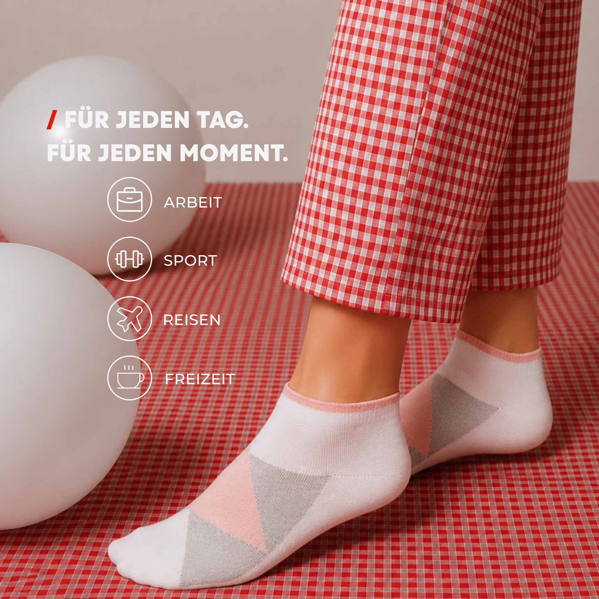 Chili Lifestyle SNEAKER Socken Karo 4 Paar Weichbund Baumwolle - detail/material/close-up | owner-source:c73c099501dd | Karo Sneaker 4.png