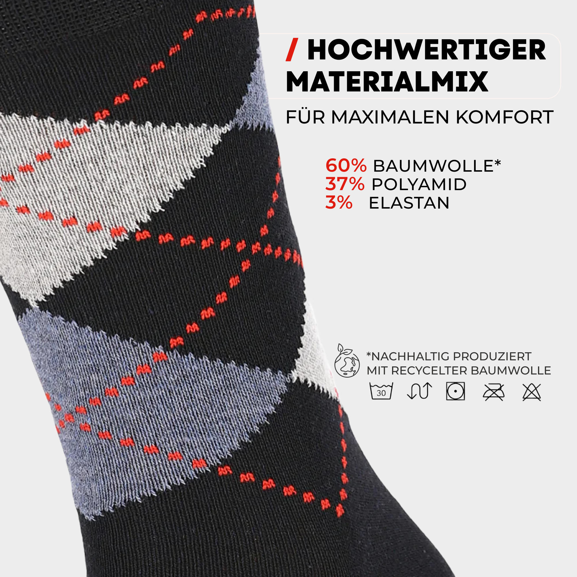 Chili Lifestyle Karo Socken 5 Paar Baumwolle Weichbund Herren Damen - A-listing feature/product graphic | owner-source:1e4acd50ecfa | Frame 87.png