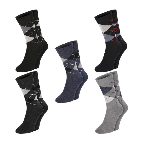 Chili Lifestyle Karo Socken 5 Paar Baumwolle Weichbund Herren Damen