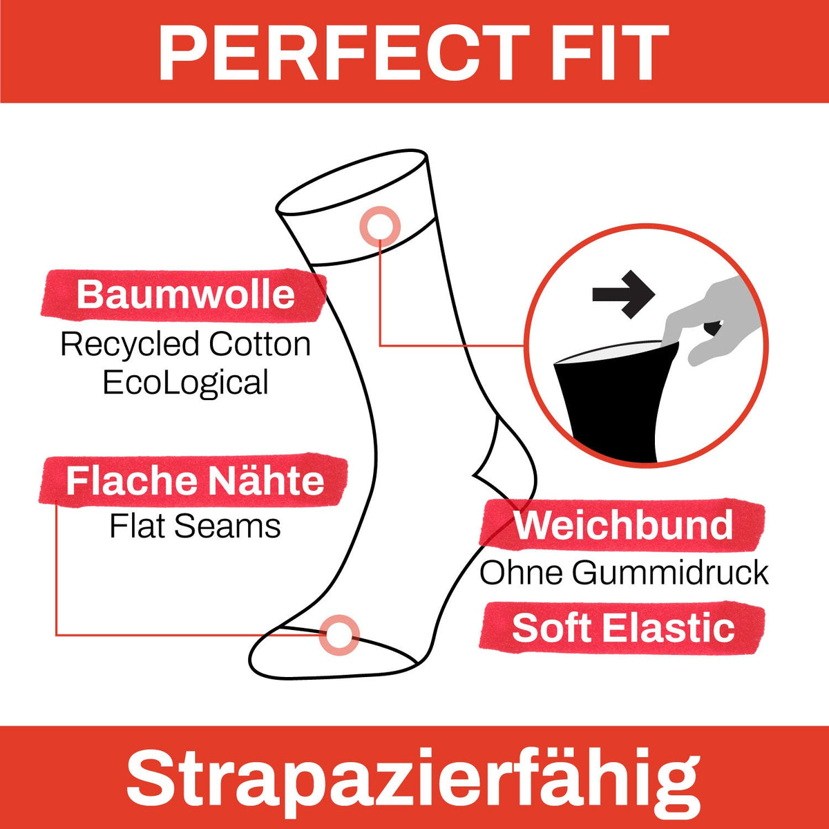 Chili Lifestyle BestCare Diabetiker Socken Herren und Damen 8 Paar Gesundheitssocken