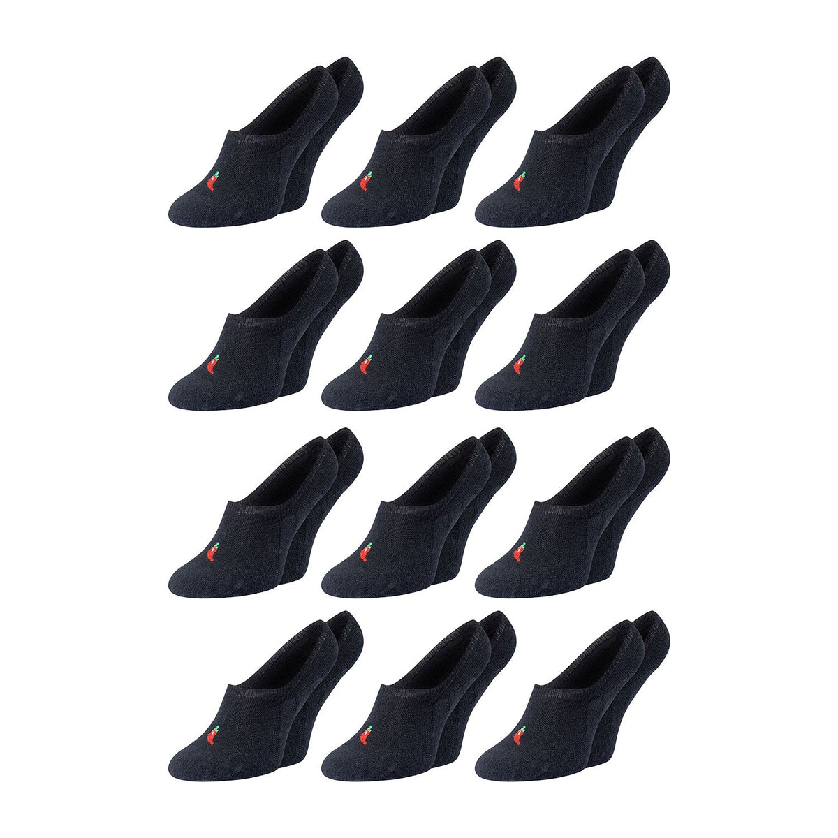 ChiliLifestyle Unisex Footies schwarz 12er