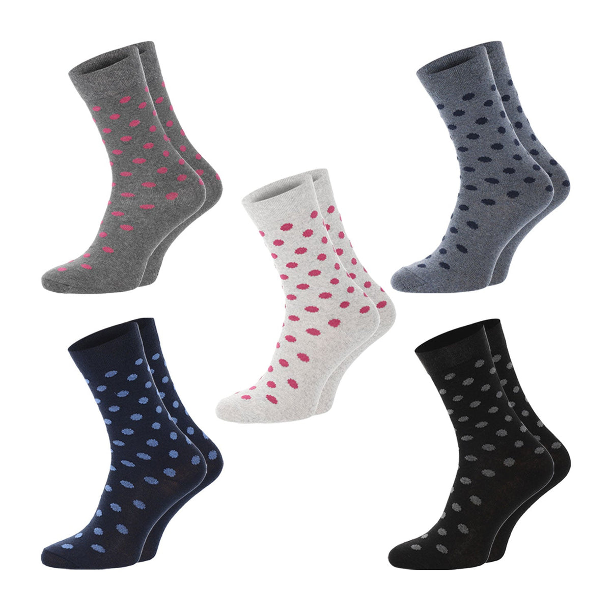 ChiliLifestyle Damen Socke Punkte 5er