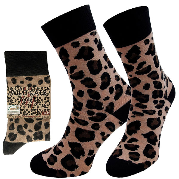 Chili Lifestyle Lustige Socken LEOPRINT Spruch Banderole 1 Paar