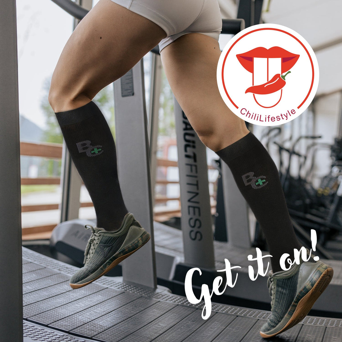 ChiliLifestyle Damen und Herren Compression Knie Socken Gelb 4er