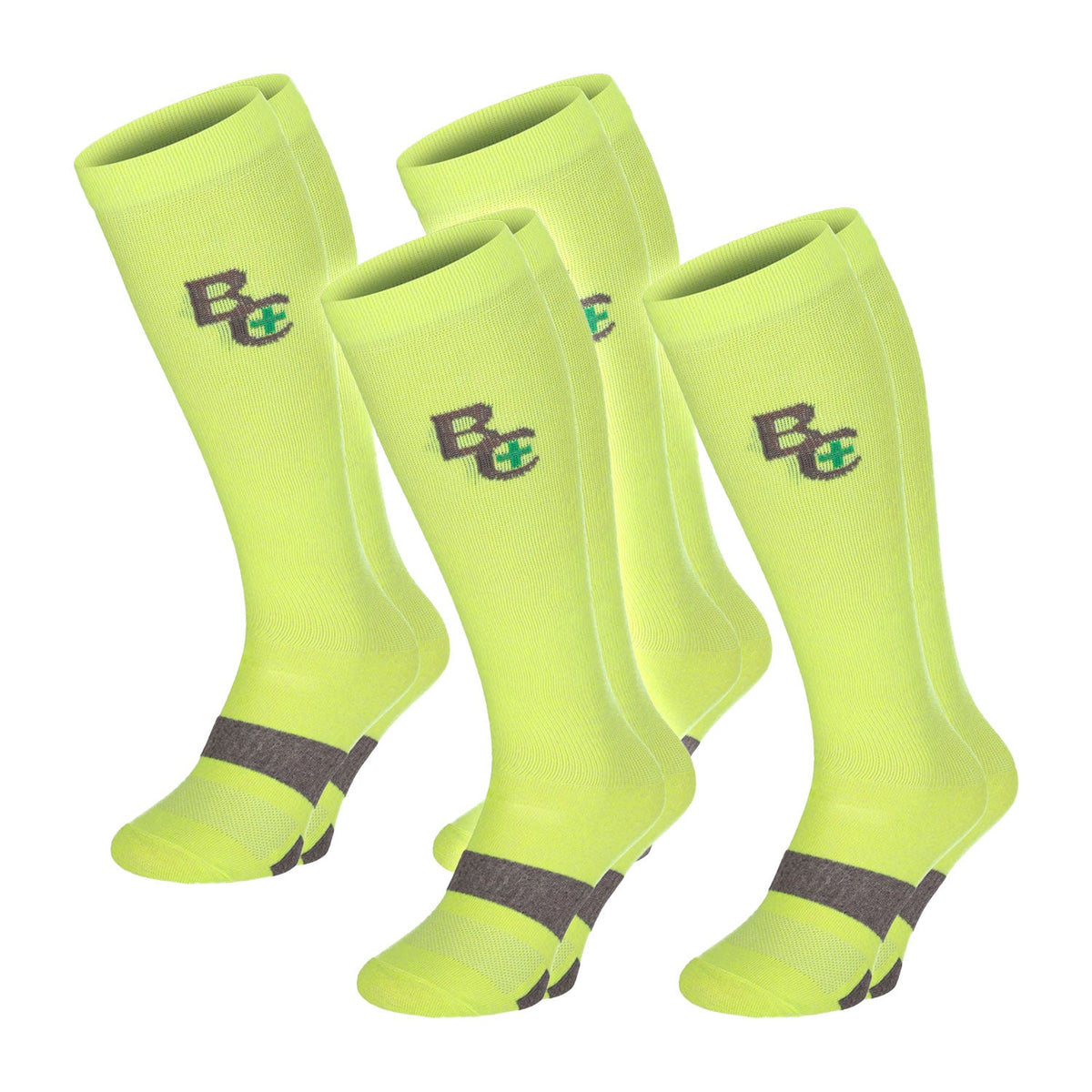 ChiliLifestyle Damen und Herren Compression Knie Socken Gelb 4er